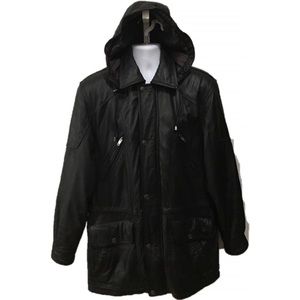 Wilson's Car Length Leather Coat Removable Hood